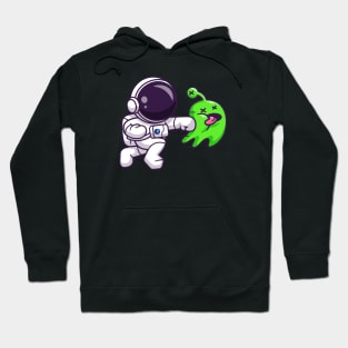 Cute Astronaut Smashing Allien Cartoon Hoodie